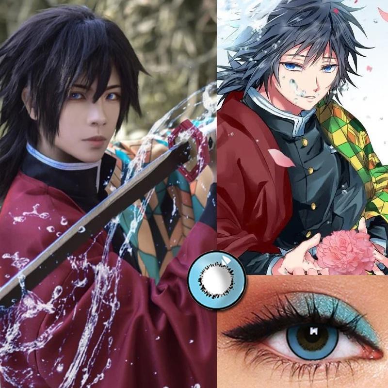 JeweLens Graded 2pcs/1par Cosplay Lentes de contato coloridas Demonslayer Anime Pupil