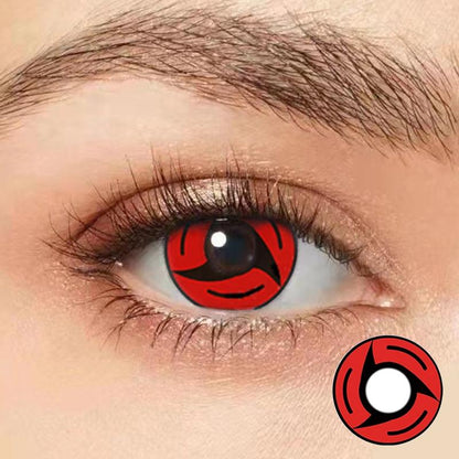 1pair Red Color Contact Lenses Naruto Uchiha Sharingan Itachi Sasuke Kakashi Madara Cosplay Anime Accessories
