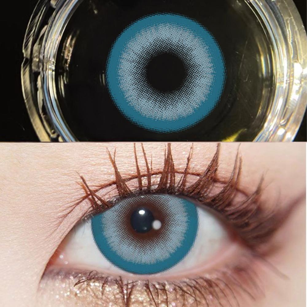 1pair Blue Colored Contact Lenses Genshin Furina Cosplay 14.2mm