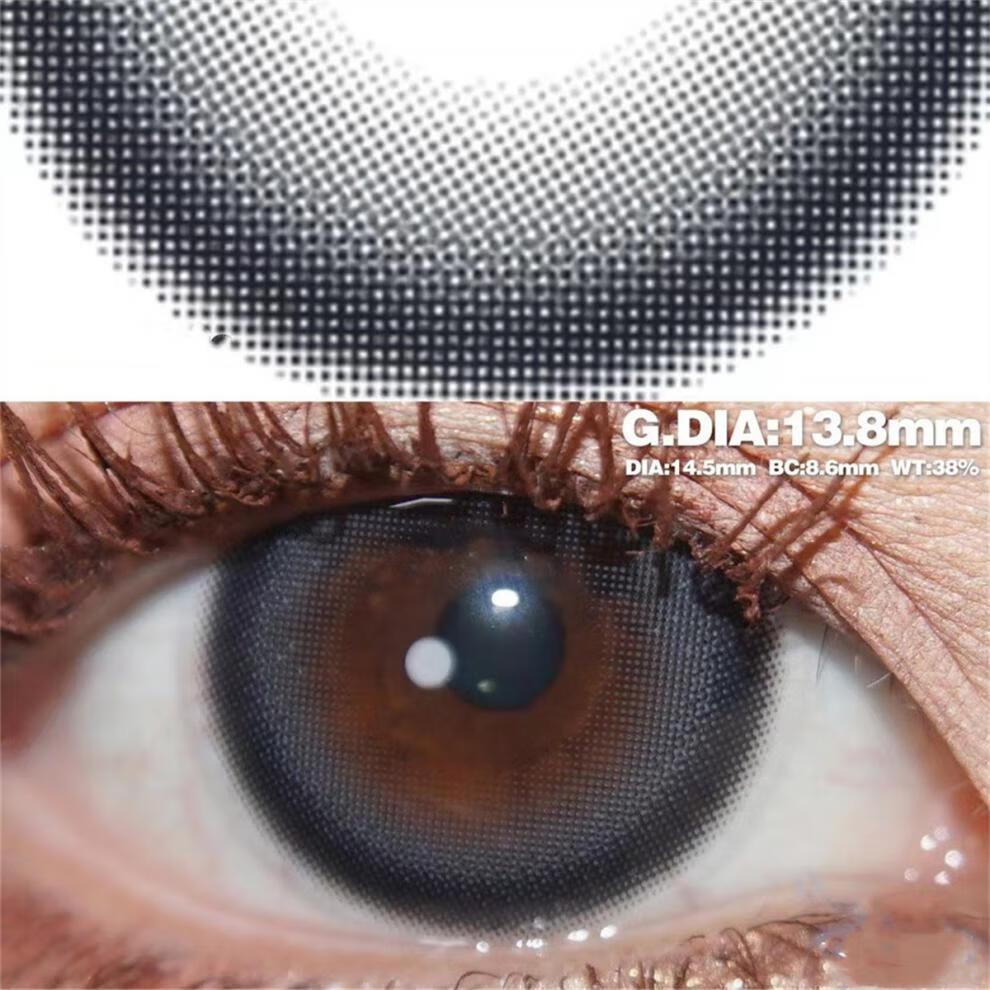 1pair Natural Blue Colored Contact Lenses 14.4mm Softlens 12months