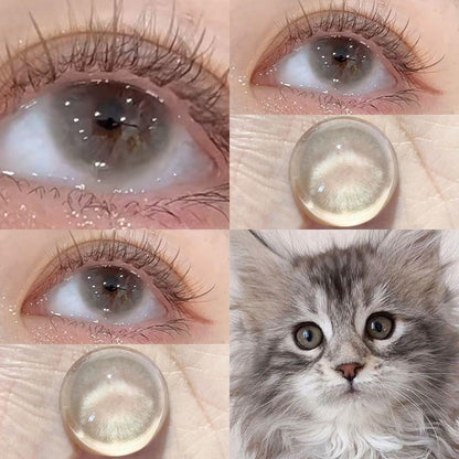 1pair Super Natural Gray Colored Contact Lenses 14.2mm Softlens