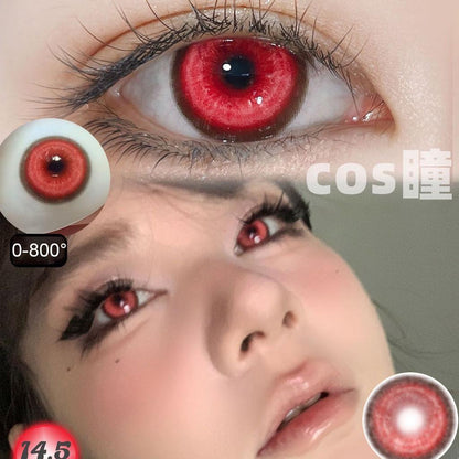 JeweLens Cosplay Lentes de contato coloridas Halloween Anime Softlens Red Vampire Pupil 