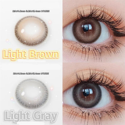1 par de lentes de contato coloridas Breeze cinza marrom 14 mm softlens 