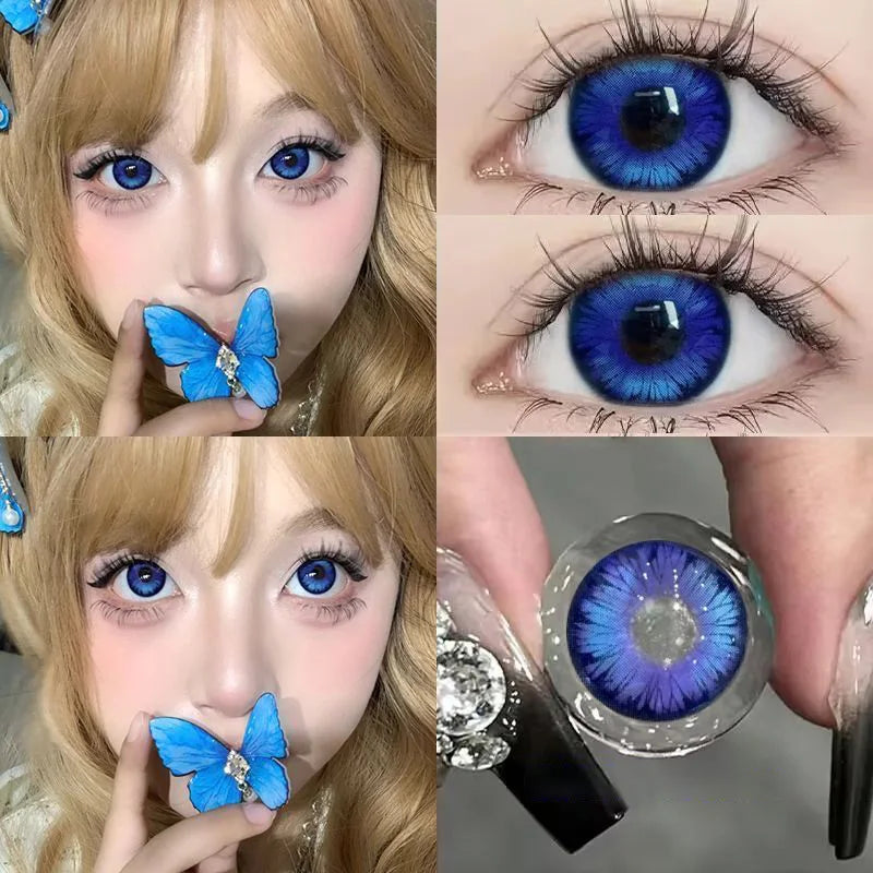 JeweLens Navy Blue Cosplay Color Contact Lenses Emerald Green Soft Lens New Arrive Eye Makeup High Quality