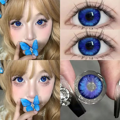 JeweLens Navy Blue Cosplay Color Contact Lenses Emerald Green Soft Lens New Arrive Eye Makeup High Quality