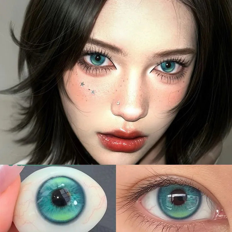 JeweLens Navy Blue Cosplay Color Contact Lenses Emerald Green Soft Lens New Arrive Eye Makeup High Quality