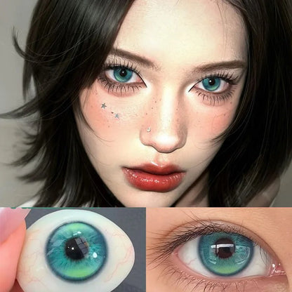 JeweLens Navy Blue Cosplay Color Contact Lenses Emerald Green Soft Lens New Arrive Eye Makeup High Quality