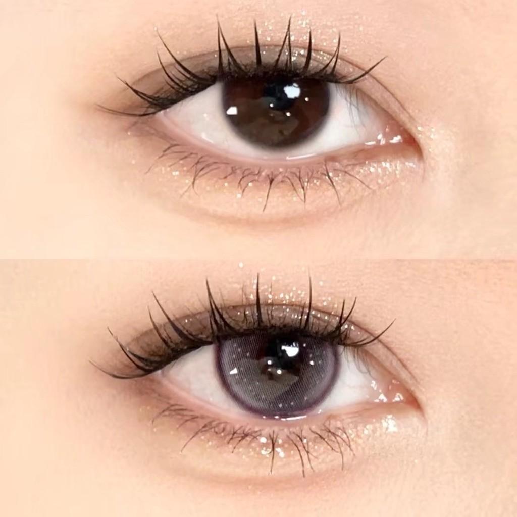 Graded 2pcs/1pair Berry Violet Color Contact Lenses 14.2mm Softlens