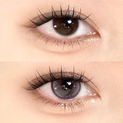 Graded 2pcs/1pair Berry Violet Color Contact Lenses 14.2mm Softlens