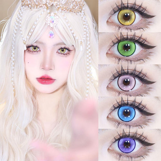 1pair Cosplay Color Contact Lenses Halloween Anime Softlens 14.5mm 6months