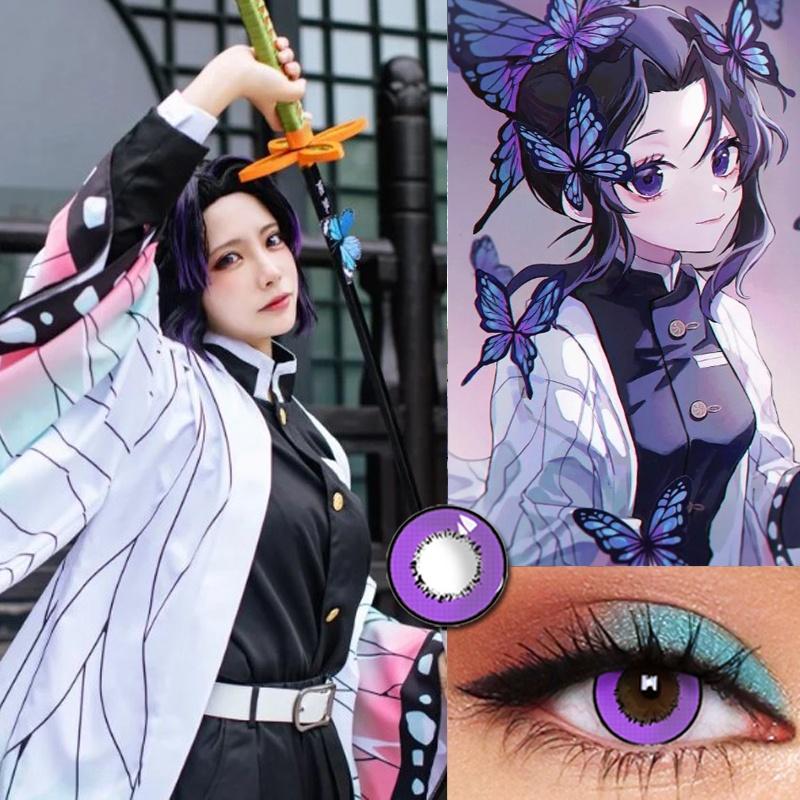 JeweLens Graded 2pcs/1par Cosplay Lentes de contato coloridas Demonslayer Anime Pupil