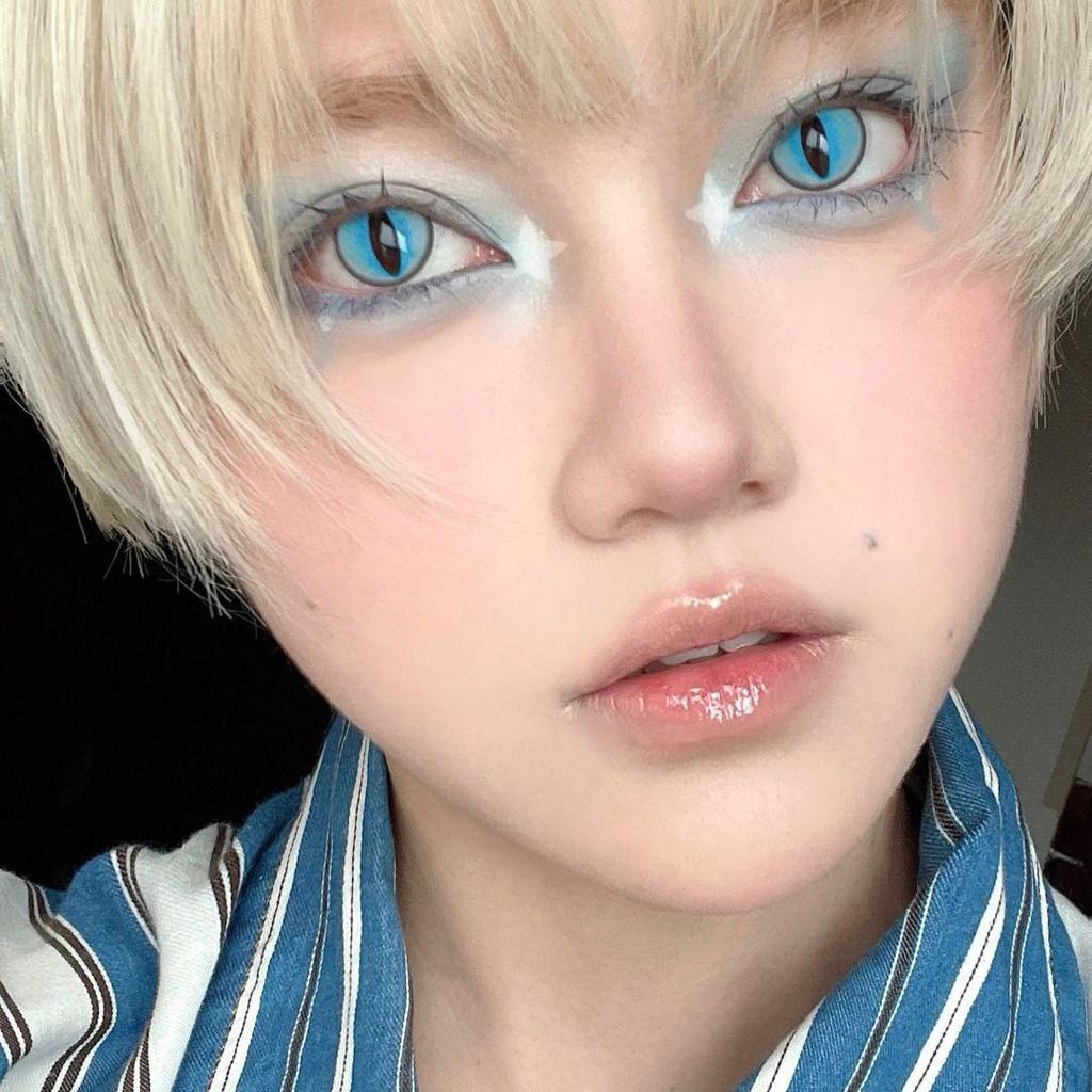 Graded 1pair Anime Ragdoll Cosplay Color Contact Lenses Cateye Pupil Softlens Halloween