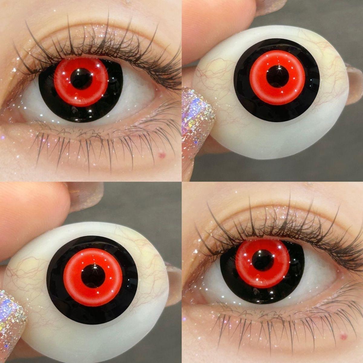 JeweLens 1pair Anime Yellow Star Cosplay Color Contact Lenses Halloween Contacts