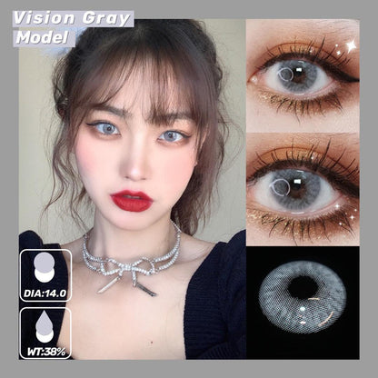JeweLens Graded 2pcs/1par Vision Cinza Lentes de Contato Coloridas Cosméticas Softlens 14mm 