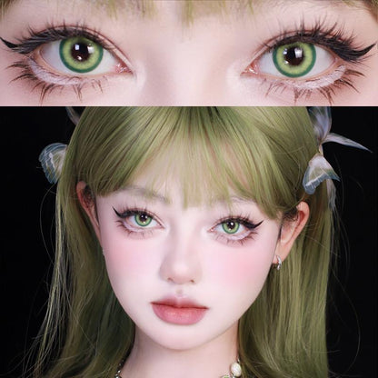 JeweLens Cosplay Lentes de contato coloridas Halloween Anime Softlens Koi Pupil verde