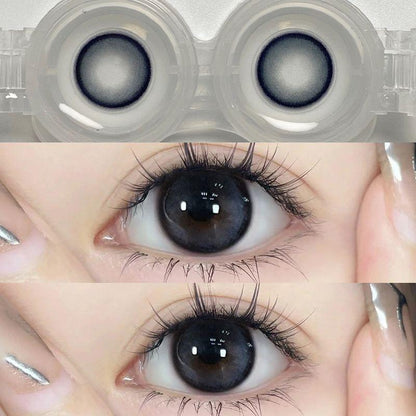 1 par de lentes de contato coloridas azul-marinho 14,2 mm 12 meses 