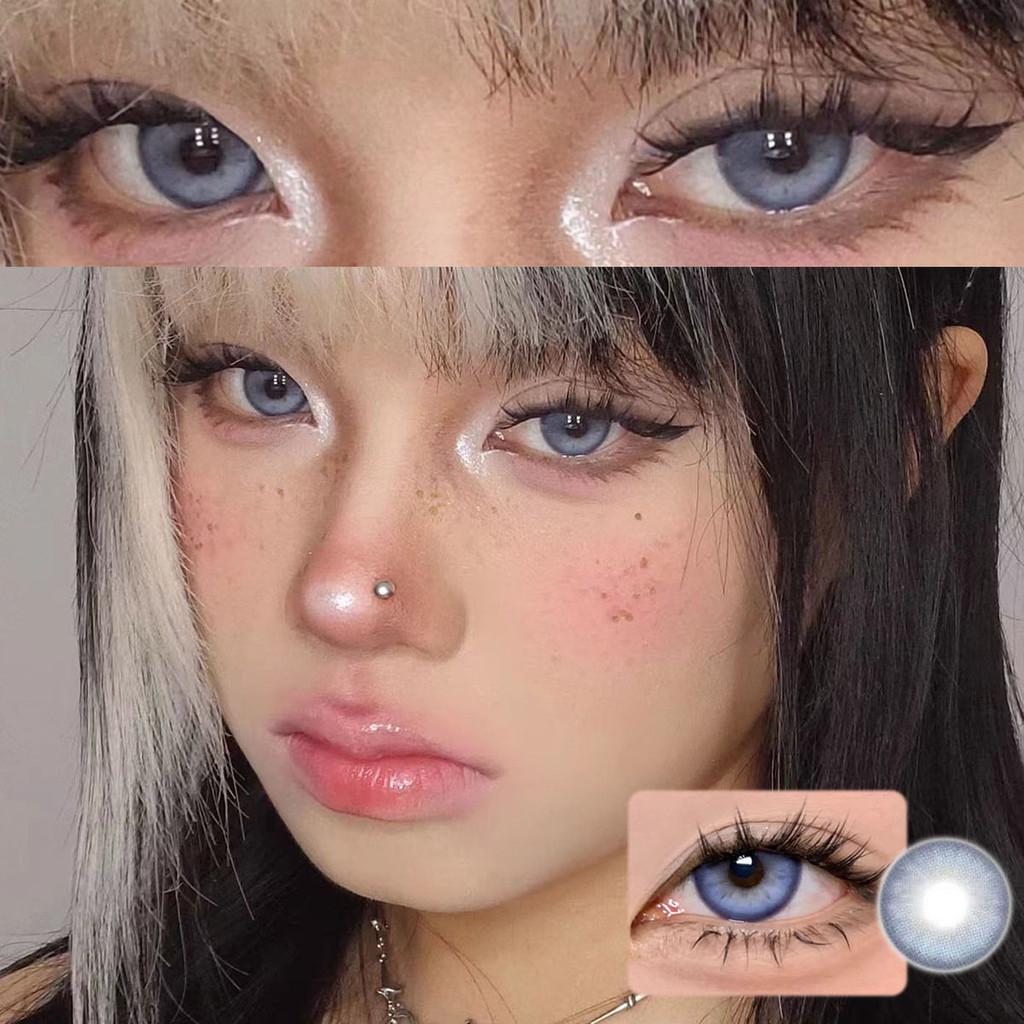 1pair Blue Green Mixblood Color Contact Lenses 14.5mm Softlens