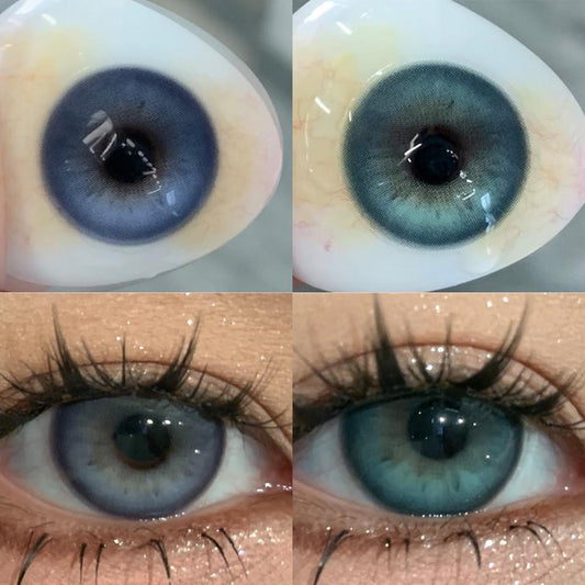 1pair Blue Green Mixblood Color Contact Lenses 14.5mm Softlens