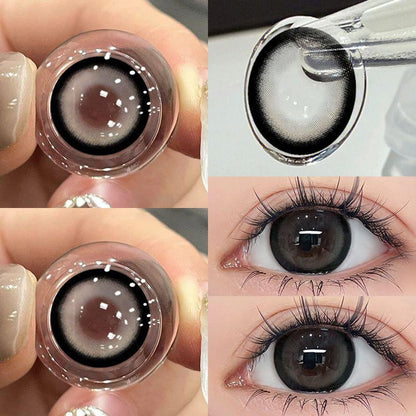 1 par de lentes de contacto de color de la serie Bigblack de 14,4 mm, lentes blandas, 12 meses 