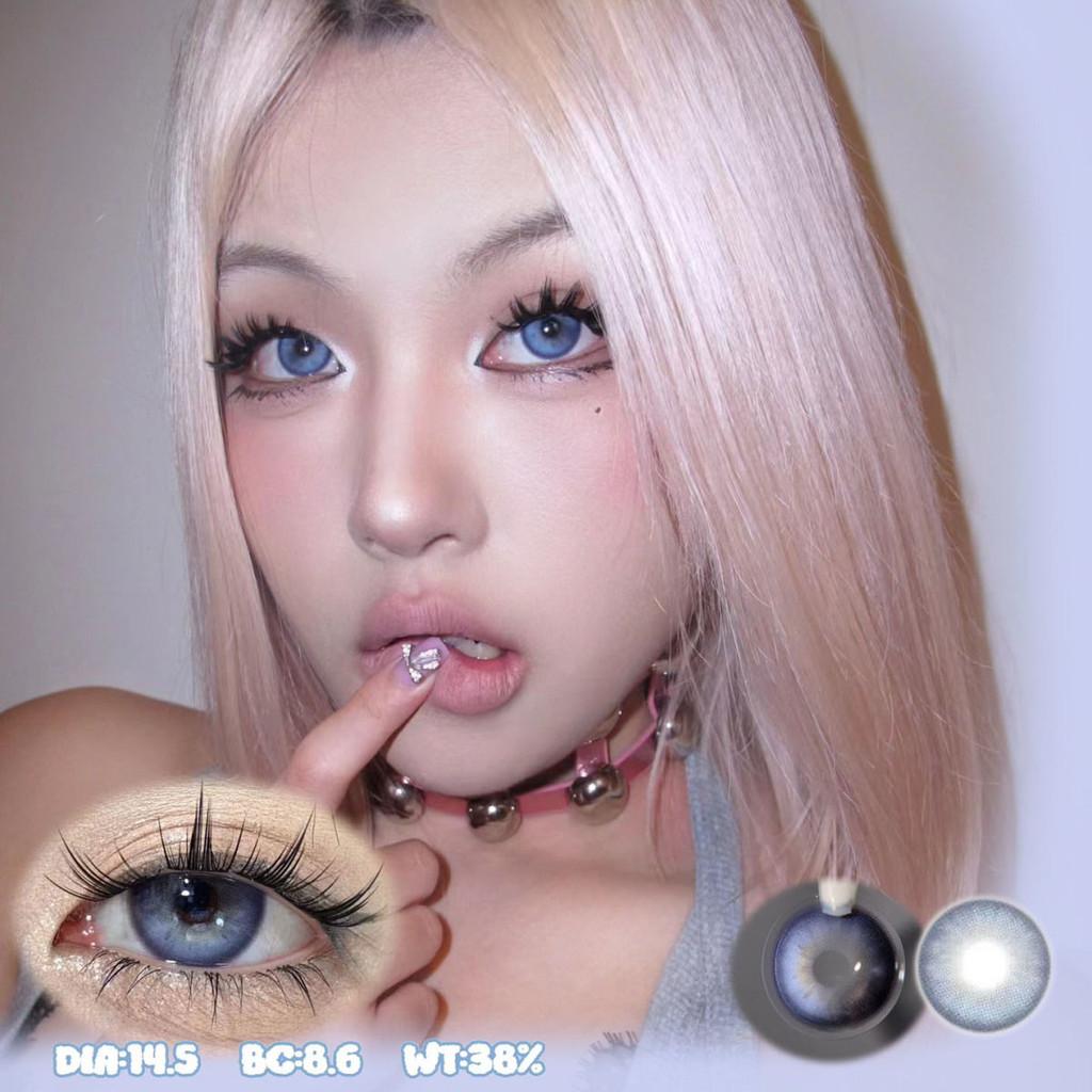 1pair Blue Green Mixblood Color Contact Lenses 14.5mm Softlens