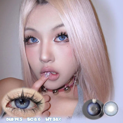 1pair Blue Green Mixblood Color Contact Lenses 14.5mm Softlens