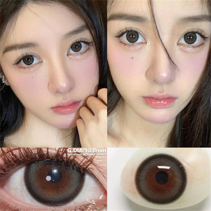 1pair Natural Blue Colored Contact Lenses 14.4mm Softlens 12months