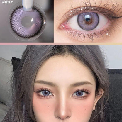 2pcs/1pair Nini Violet Purple Color Contact Lenses Coloured Cosmetic Softlens 14mm