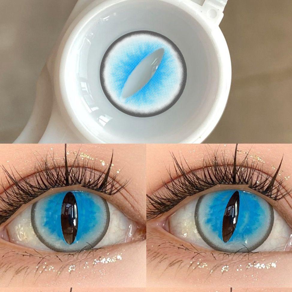 Graded 1pair Anime Ragdoll Cosplay Color Contact Lenses Cateye Pupil Softlens Halloween