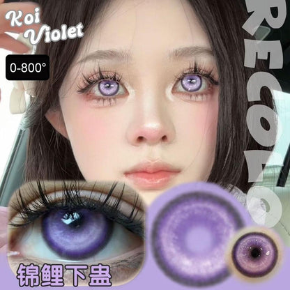 JeweLens Cosplay Color Contact Lenses Halloween Anime Softlens Koi Purple Pupil