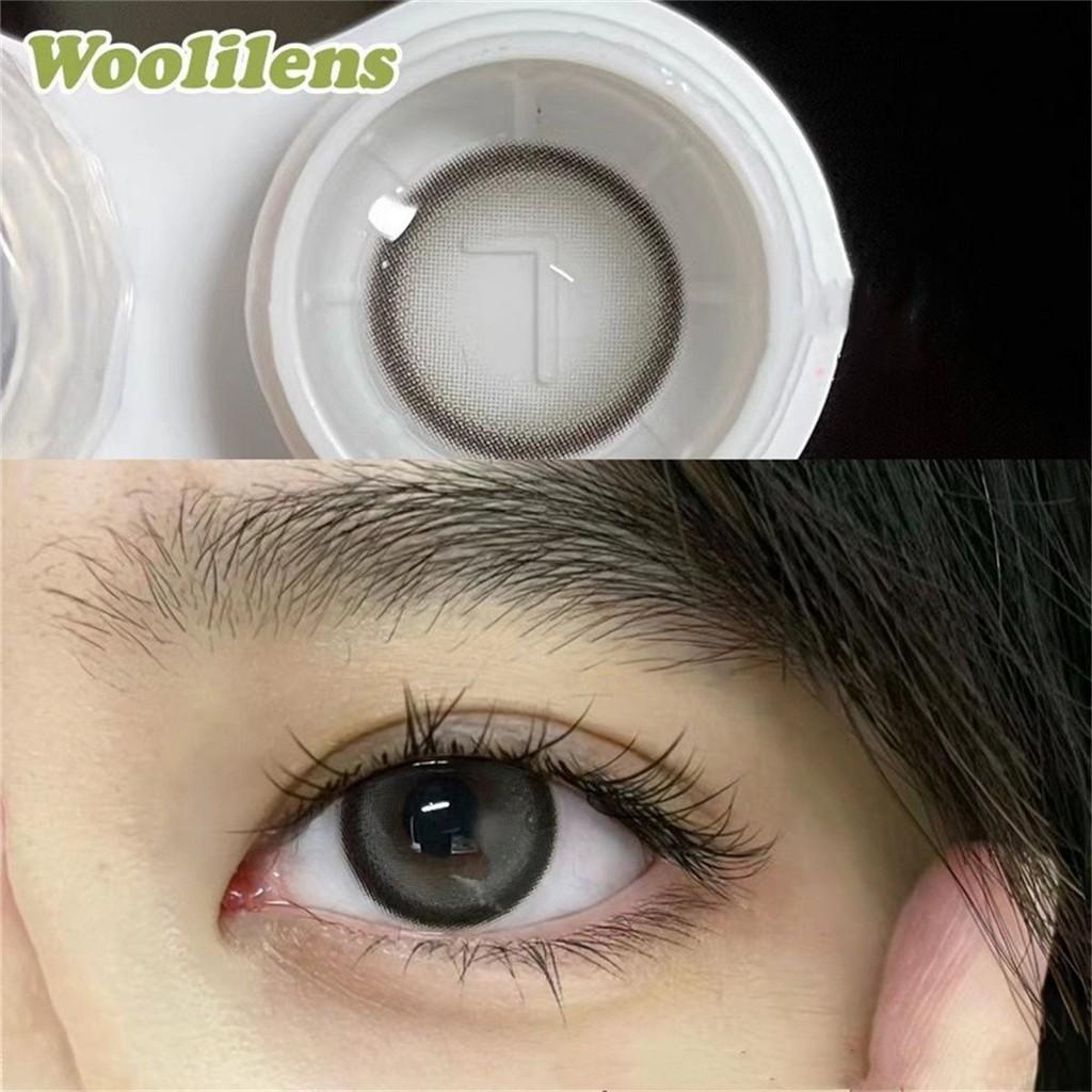 1pair Natural Blue Colored Contact Lenses 14.4mm Softlens 12months