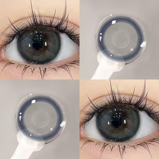 2pcs/1pair Natural Gray Brown Colored Contact Lenses 14.2mm