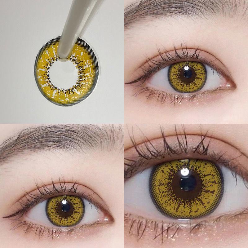 JeweLens Cosplay Lentes de contato coloridas Anime Softlens Pupila amarela 12 meses 1 par