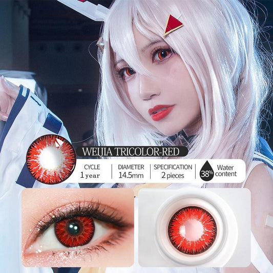2pcs Cosplay Colored Contact Lenses Eyemakeup Coloured Anime Red Vampire Pupil