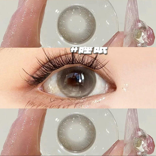 Graded 2pcs/1pair Pink Super Natural Color Contact Lenses 14.4mm Softlens