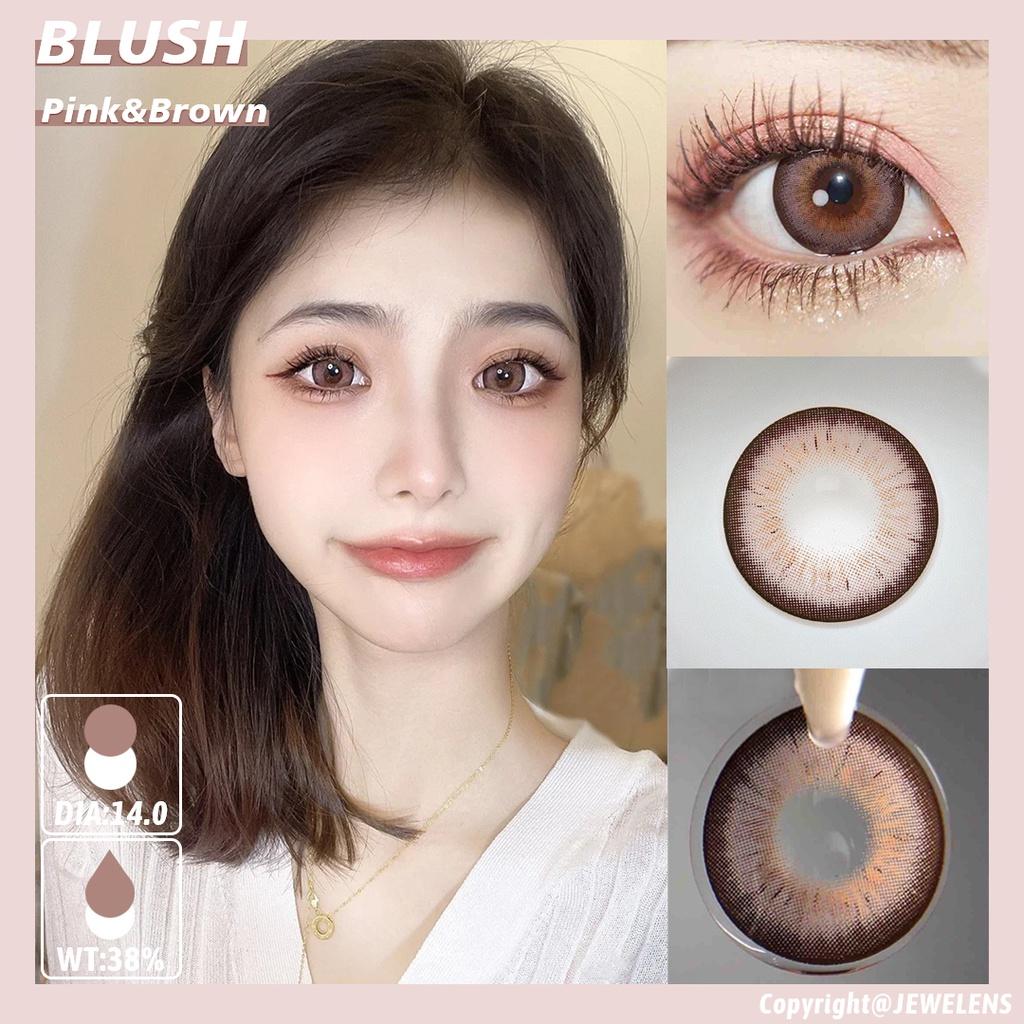 1pair Blush Girl Colored Contact Lenses Cosmetic Softlens 14.4mm