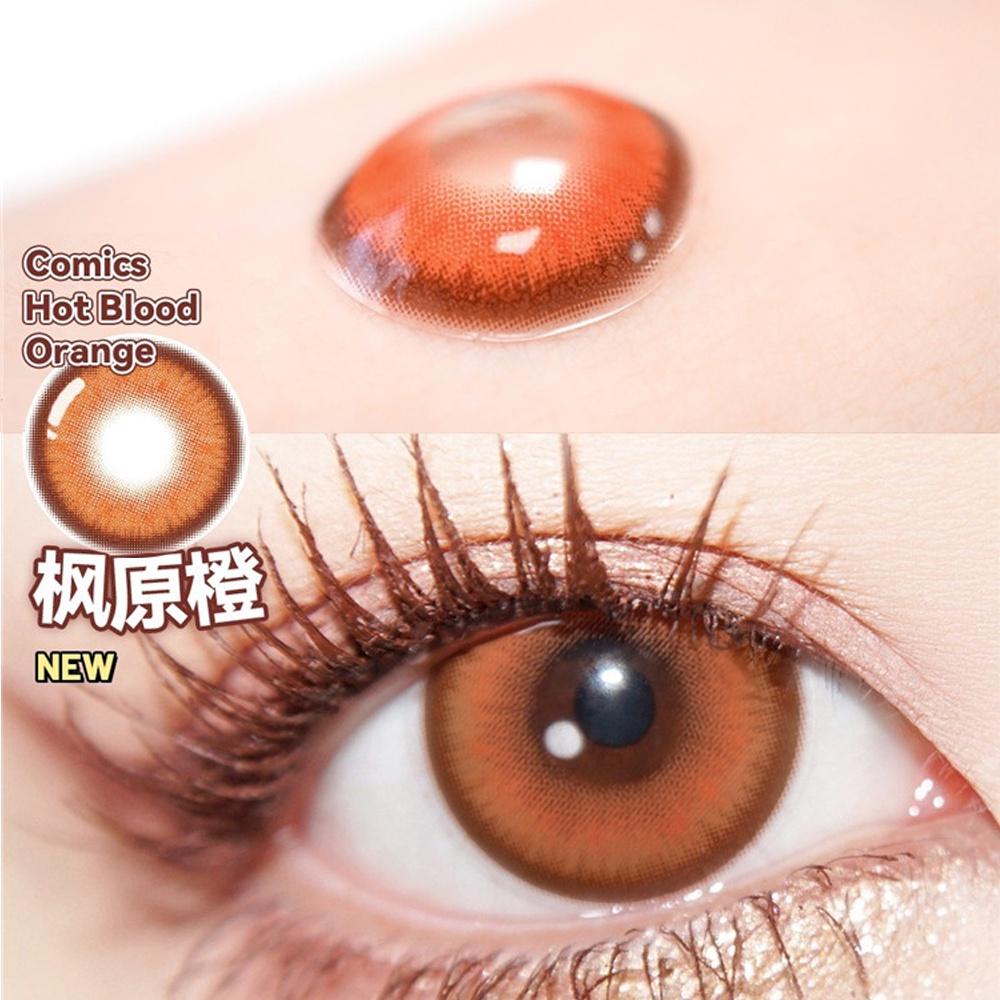 JeweLens 1 par Cosplay Lentes de contato coloridas Anime Softlens Hotblood Orange Pupil 12 meses 1 par 
