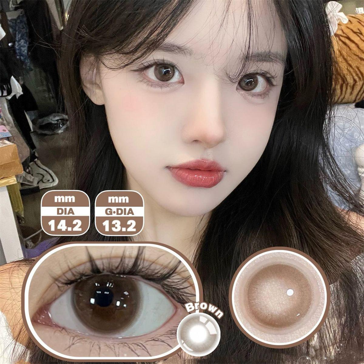 1pair Super Natural Gray Colored Contact Lenses 14.2mm Softlens
