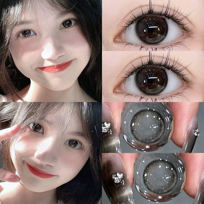 1pair Natural Black Colored Contact Lenses 14mm Softlens