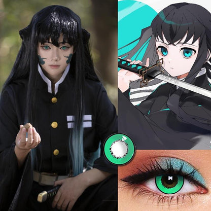 JeweLens Graded 2pcs/1par Cosplay Lentes de contato coloridas Demonslayer Anime Pupil