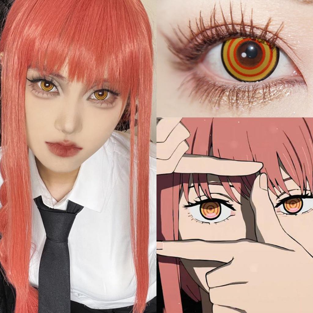 JeweLens 1pair Colored Contact Lenses Coloured Anime Pupil Chainsaw Man Makima Cosplay
