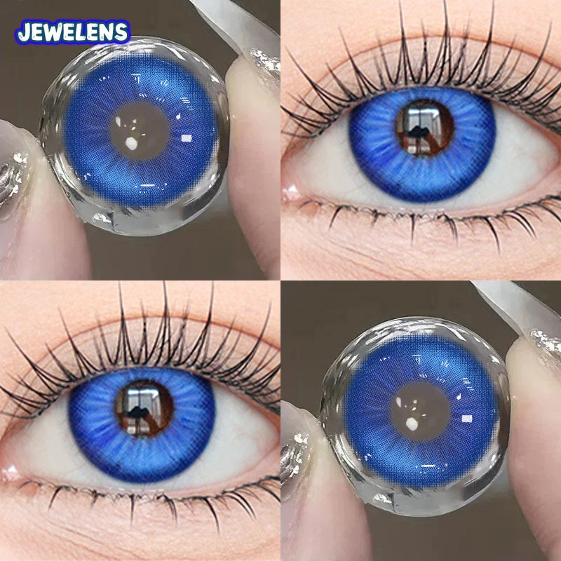 JeweLens 1pair Cosplay Blue Color Contact Lenses Purple Cosmetic Softlens 14.5mm