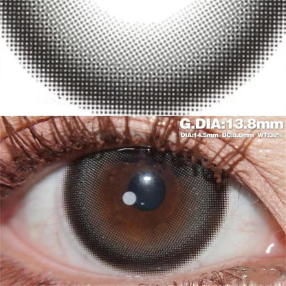 1pair Natural Blue Colored Contact Lenses 14.4mm Softlens 12months