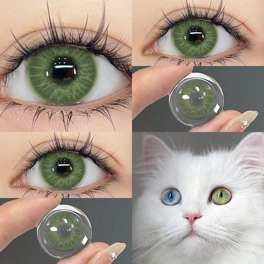 1pair Colored Contact Lenses Cat Pupil 14.2mm 12months