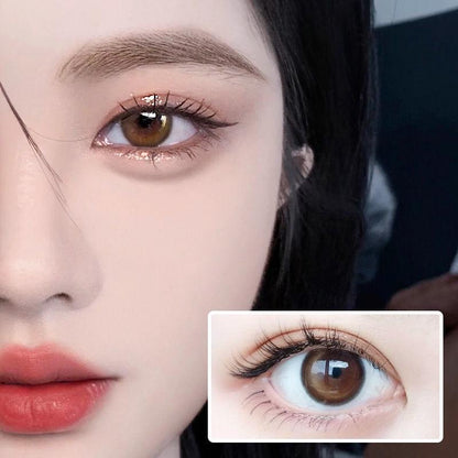 JeweLens Graded 2pcs/1pair Moon Brown Colored Contact Lenses Coloured Cosmetic Softlens 14mm