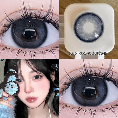 1 par de lentes de contato coloridas azul-marinho 14,2 mm 12 meses 