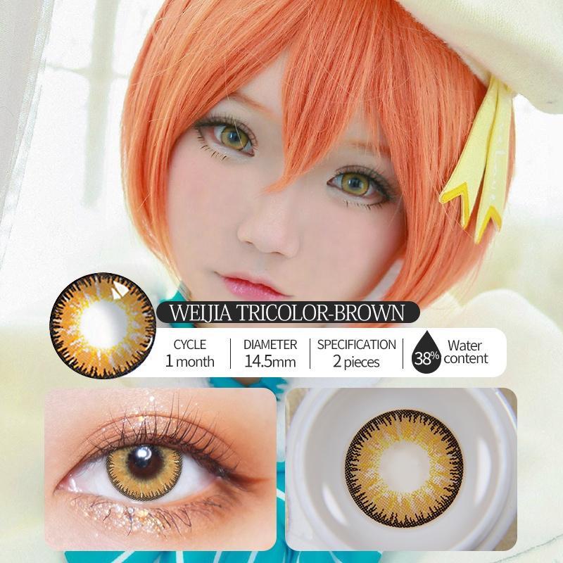 Graded 2pcs/1pair Cosplay Colored Contact Lenses Eyemakeup Coloured Anime Pupil