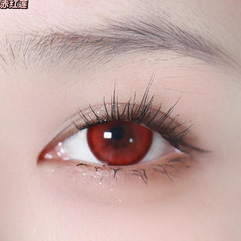 2pcs/1pair Colored Contact Lenses Eyemakeup Coloured Tomato Red Bling Pupil 14.4mm