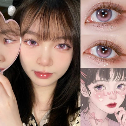 2pcs Colored Contact Lenses Eyemakeup Coloured Violet Pink Galaxy Pupil Dreamcolor