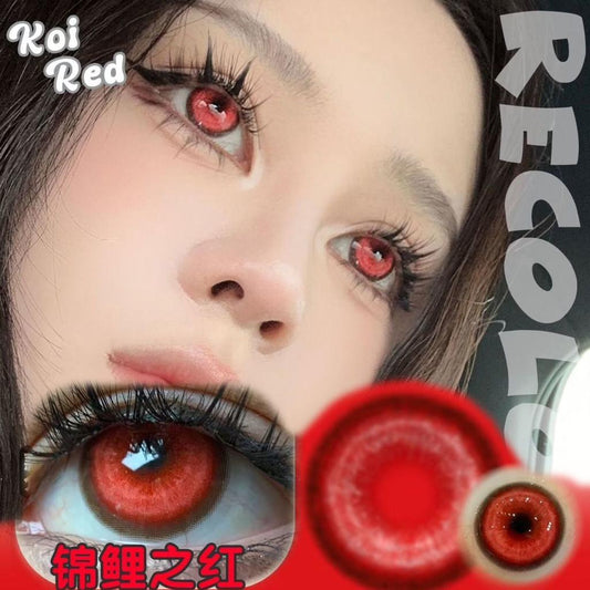 JeweLens Cosplay Lentes de contato coloridas Halloween Anime Softlens Red Vampire Pupil 