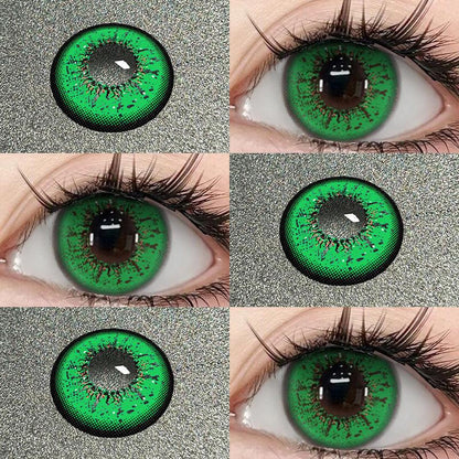 JeweLens Cosplay Lentes de contato coloridas Halloween Anime Softlens Koi Pupil verde